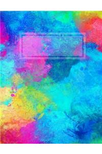 Rainbow Paint Effect Scientific / Mathematical Graph Paper Composition Book 200 pages / 100 sheets 8.5 x 11 inches