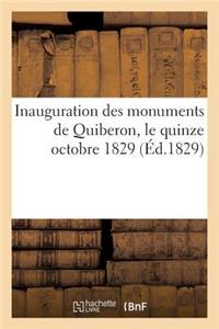 Inauguration Des Monuments de Quiberon, Le Quinze Octobre 1829 (Éd.1829)