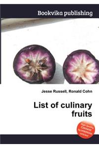 List of Culinary Fruits