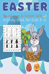 Easter Coloring And Scissor Skills Activity Book For KIds Ages 3-6