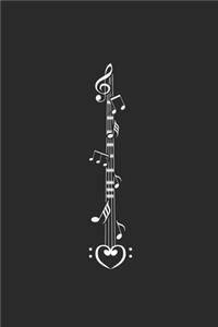 Bass Guitar With Music Notes