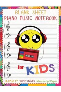 Blank Sheet Piano Music Notebook for Kids