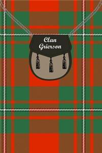 Clan Grierson Tartan Journal/Notebook