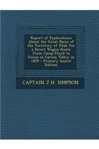 Report of Explorations about the Great Basin of the Territory of Utah for a Direct Wagon-Route from Camp Floyd to Genoa in Carson Valley in 1859 - Pri