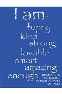 Roman Grid Notebook 1/4 inch squares 120 pages