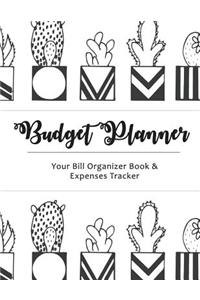 Budget Planner: Cute Cactus Large Budget Planner, (8.5x11 Inches): Expense Tracker for 24 Months