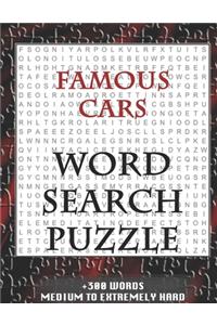 FAMOUS CARS WORD SEARCH PUZZLE +300 WORDS Medium To Extremetrly Hard