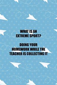 What Is An Extreme Sport? Doing Your Homework While the teacher Is Collecting It