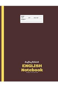 English Notebook - AmyTmy Notebook - 80 pages - 7.44 x 9.69 inch - Matte Cover
