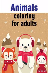 Animals coloring for adults