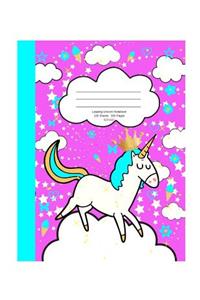 Leaping Unicorn Notebook: School Supplies Primary Composition Book for Kids