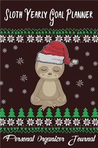 Sloth Yearly Goal Planner-Personal Organizer Journal