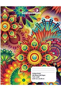 Composition: Abstract Flowers - Composition Notebook - College Ruled - 7.44 x 9.69 200 Pages