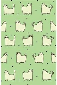 Bullet Journal for Cat Lovers - Funny Cat Pattern in Green