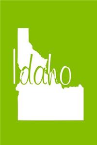 Idaho - Lime Green Lined Notebook with Margins