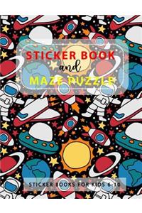 Sticker Book For Kids 6-10 And Maze Puzzle Games