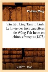 Sân Tséu Kîng Tam Tu Kinh. Le Livre Des Trois Caractères de Wâng Peh-Heou En Chinois-Français (1873)