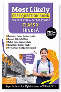 Oswal - Gurukul Hindi A Most Likely CBSE Question Bank for Class 10 Exam 2024 - Chapterwise & Categorywise, Competency Focused Qs, Study Guide, MCQs, Extract Based Qs, Previous Years' Board Qs