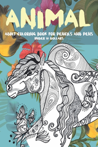 Adult Coloring Book for Pencils and Pens - Animal - Under 10 Dollars