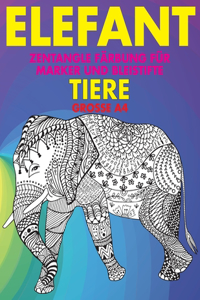 Zentangle Färbung für Marker und Bleistifte - Grosse A4 - Tiere - Elefant