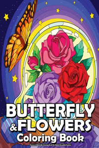 Flowers & Butterfly Coloring Book For Adults Beautiful Garden