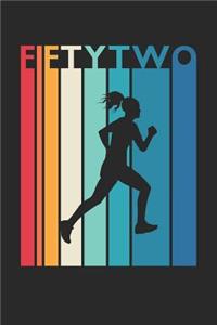 Running Notebook for 52 Year Old Women and Men - Vintage Running Journal - 52nd Birthday Gift for Runner Diary