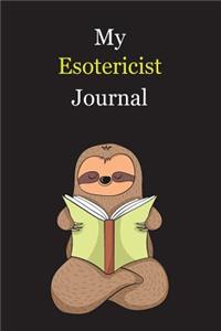 My Esotericist Journal: With A Cute Sloth Reading, Blank Lined Notebook Journal Gift Idea With Black Background Cover