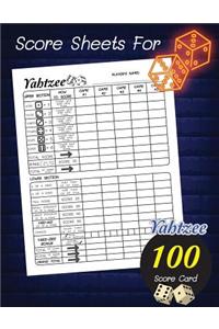 Score Sheets For Yahtzee