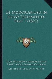 De Modorum Usu In Novo Testamento, Part 1 (1827)