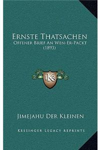 Ernste Thatsachen