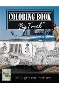 Classic Truck Jumbo Car Sketch Grayscale Photo Adult Coloring Book, Mind Relaxation Stress Relief