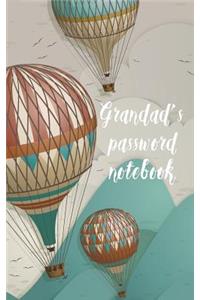 Grandad's Password Notebook: Internet Address and Password Logbook / Journal (Gift for Grandad) - Hot Air Balloons Cover