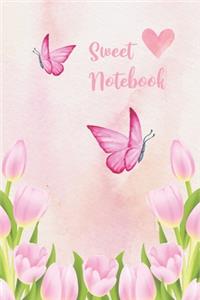 Sweet Heart with Pink Tulip Notebook