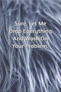 Sure, Let Me Drop Everything and Work On Your Problem.