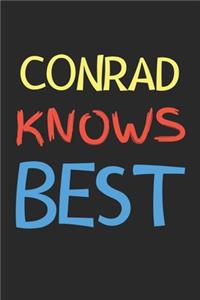 Conrad Knows Best: Lined Journal, 120 Pages, 6 x 9, Conrad Personalized Name Notebook Gift Idea, Black Matte Finish (Conrad Knows Best Journal)