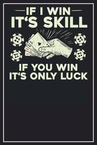 If I win it's skill. If you win it's only Luck