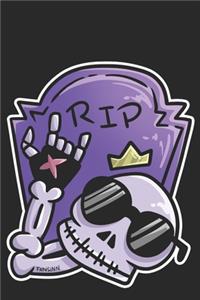 Graveyard Tombstone Halloween Skeleton - Notebook