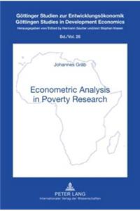 Econometric Analysis in Poverty Research