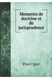 Memento de doctrine et de jurisprudence