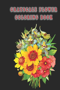 grayscale flower coloring book