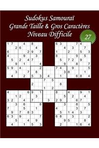 Sudokus Samouraï - Grande Taille & Gros Caractères - Niveau Difficile - N°27