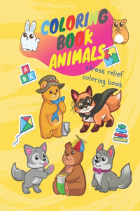 Coloring book animals - stress relief coloring book