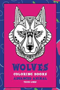 Advanced Animal Coloring Books - Thick Lines - Wolves