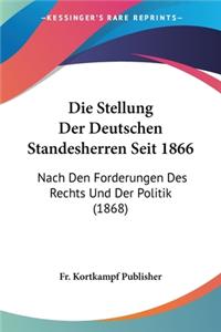 Stellung Der Deutschen Standesherren Seit 1866