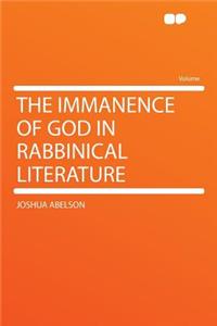 The Immanence of God in Rabbinical Literature