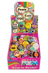 Peace, Love and Books Button Box