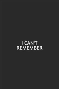 I Can'T Remember