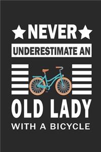 Never underestimate a lady with a bicycle Notebook Gift for bicycle lovers