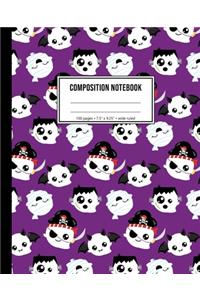 Composition Notebook: Halloween Ghost Notebook For Kids