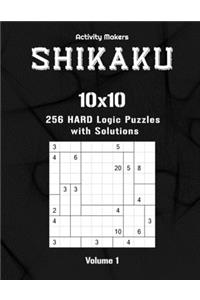 SHIKAKU - 10x10 - 256 Hard Logic Puzzles - Volume 1